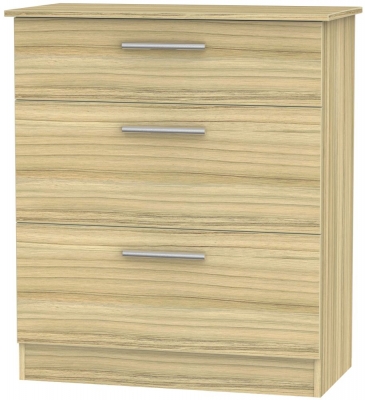 Product photograph of Contrast Modern Oak 3 Drawer Deep Chest from Choice Furniture Superstore