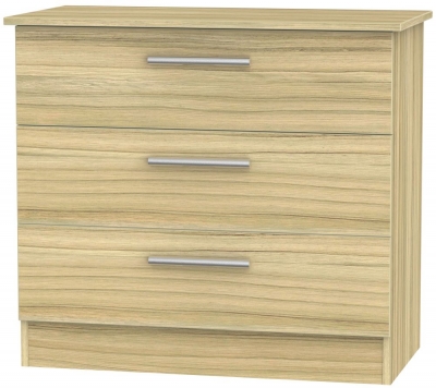 Product photograph of Contrast Modern Oak 3 Drawer Small Chest from Choice Furniture Superstore
