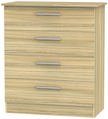 Product photograph of Contrast Modern Oak 4 Drawer Chest from Choice Furniture Superstore