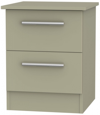 Product photograph of Contrast Mushroom 2 Drawer Bedside Cabinet from Choice Furniture Superstore
