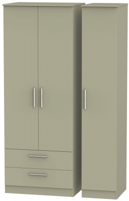 Product photograph of Contrast Mushroom 3 Door Triple Wardrobe - Lhf 2 Drawers from Choice Furniture Superstore