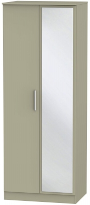 Product photograph of Contrast Mushroom 2 Door Tall Wardrobe - 1 Mirror from Choice Furniture Superstore