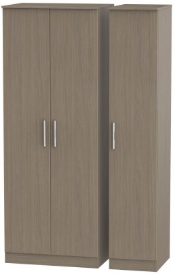 Product photograph of Contrast Toronto Walnut 3 Door Tall Triple Wardrobe from Choice Furniture Superstore