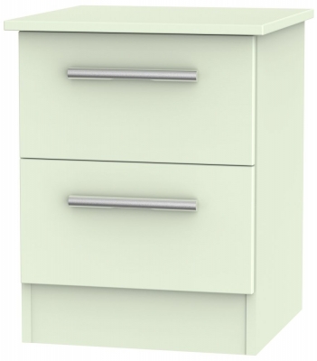 Product photograph of Contrast Cream 2 Drawer Bedside Cabinet from Choice Furniture Superstore