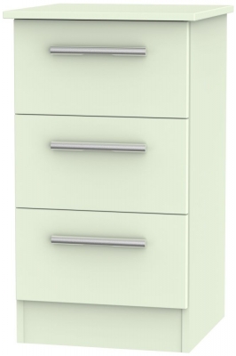 Product photograph of Contrast Cream 3 Drawer Beside Cabinet from Choice Furniture Superstore