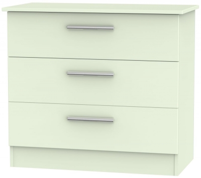 Product photograph of Contrast Cream 3 Drawer Small Chest from Choice Furniture Superstore