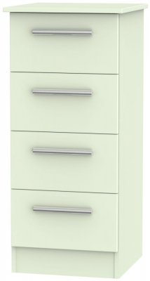 Product photograph of Contrast Cream 4 Drawer Narrow Chest from Choice Furniture Superstore