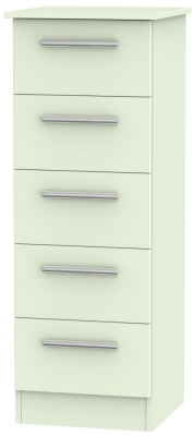 Product photograph of Contrast Cream 5 Drawer Narrow Chest from Choice Furniture Superstore