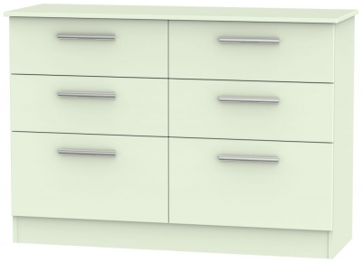 Product photograph of Contrast Cream 6 Drawer Midi Chest from Choice Furniture Superstore