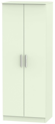 Image of Contrast Cream 2 Door Plain Tall Wardrobe