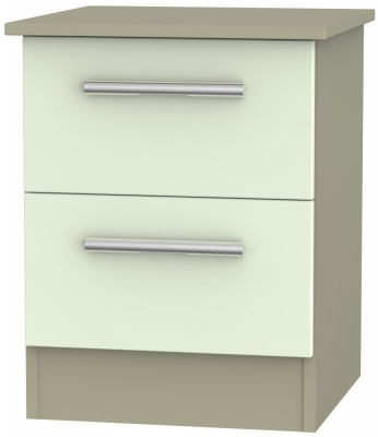 Product photograph of Contrast Cream And Mushroom 2 Drawer Bedside Cabinet from Choice Furniture Superstore
