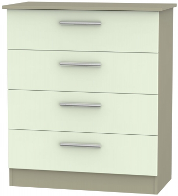 Product photograph of Contrast Cream And Mushroom 4 Drawer Chest from Choice Furniture Superstore