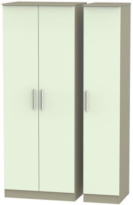 Product photograph of Contrast Cream And Mushroom 3 Door Tall Triple Wardrobe from Choice Furniture Superstore