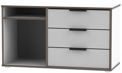 Product photograph of Hong Kong Grey And White 95cm Tv Unit With Glides Legs from Choice Furniture Superstore