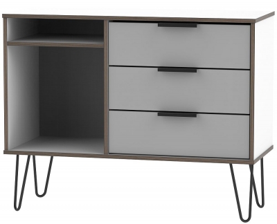 Product photograph of Hong Kong Grey And White 95cm Tv Unit With Hairpin Legs from Choice Furniture Superstore