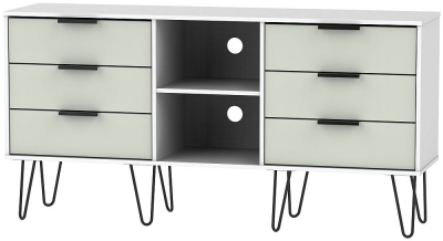 Product photograph of Hong Kong Cashmere And White 150cm Tv Unit With Hairpin Legs from Choice Furniture Superstore