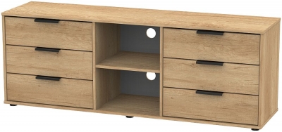 Product photograph of Hong Kong Oak Effect 150cm Tv Unit With Glides Legs from Choice Furniture Superstore