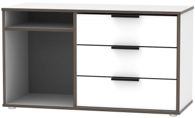 Product photograph of Hong Kong White 95cm Tv Unit With Glides Legs from Choice Furniture Superstore