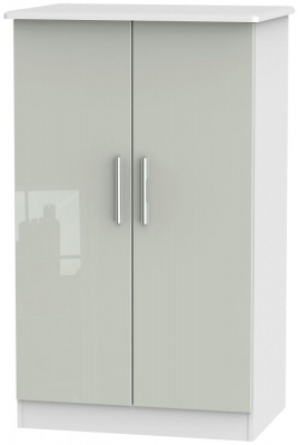 Product photograph of Knightsbridge Cashmere Gloss And White Midi Wardrobe from Choice Furniture Superstore