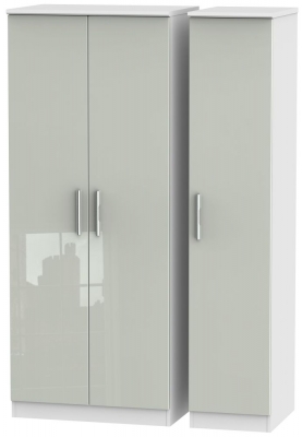 Product photograph of Knightsbridge 3 Door Wardrobe - High Gloss Kaschmir And White from Choice Furniture Superstore