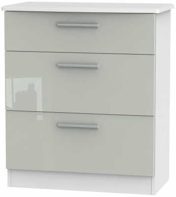 Product photograph of Knightsbridge Cashmere Gloss And White 3 Drawer Deep Chest from Choice Furniture Superstore