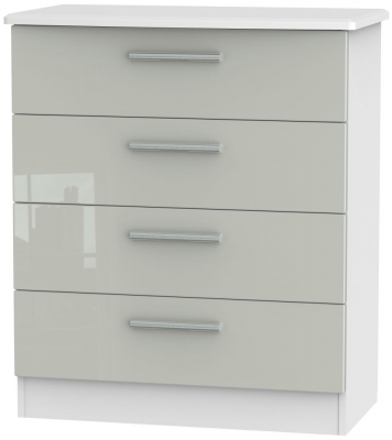 Product photograph of Knightsbridge Cashmere Gloss And White 4 Drawer Chest from Choice Furniture Superstore