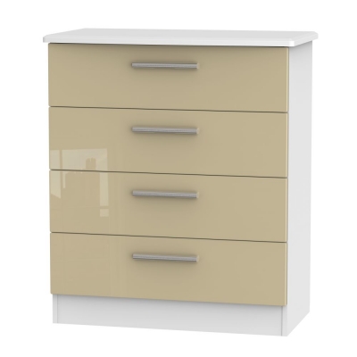 Product photograph of Knightsbridge Mushroom And White 4 Drawer Chest from Choice Furniture Superstore