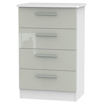 Product photograph of Knightsbridge Cashmere Gloss And White 4 Drawer Midi Chest from Choice Furniture Superstore