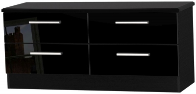 Product photograph of Knightsbridge Bed Box - High Gloss Black from Choice Furniture Superstore