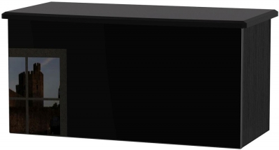 Product photograph of Knightsbridge Black Gloss Blanket Box from Choice Furniture Superstore