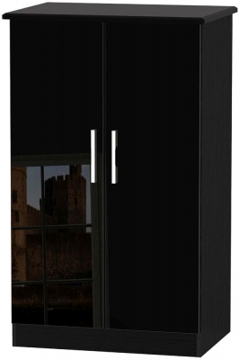 Product photograph of Knightsbridge Black Gloss Midi Wardrobe from Choice Furniture Superstore