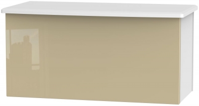 Product photograph of Knightsbridge Blanket Box - High Gloss Mushroom And White from Choice Furniture Superstore