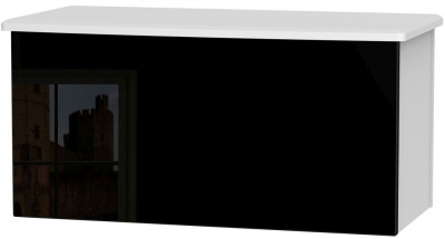 Product photograph of Knightsbridge Blanket Box - High Gloss Black And White from Choice Furniture Superstore