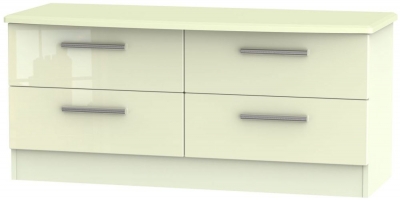 Product photograph of Knightsbridge Cream Gloss Bed Box from Choice Furniture Superstore