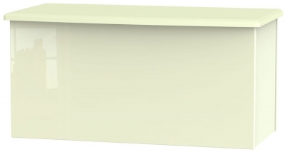 Product photograph of Knightsbridge Blanket Box - High Gloss Cream from Choice Furniture Superstore