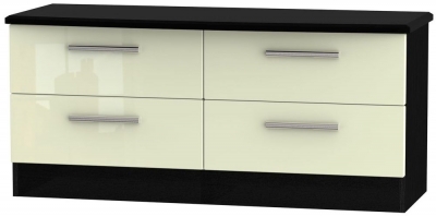 Product photograph of Knightsbridge Bed Box - High Gloss Cream And Black from Choice Furniture Superstore