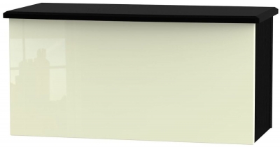 Product photograph of Knightsbridge Cream Gloss And Black Blanket Box from Choice Furniture Superstore