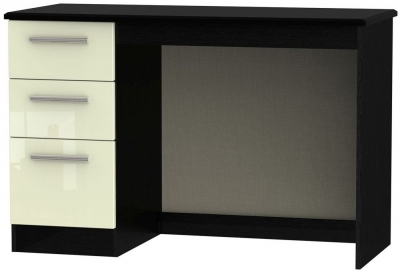 Product photograph of Knightsbridge Cream Gloss And Black 3 Drawer Desk from Choice Furniture Superstore