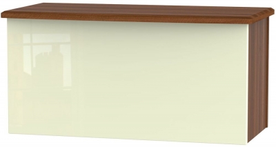 Knightsbridge Cream Gloss And Walnut Effect Blanket Box