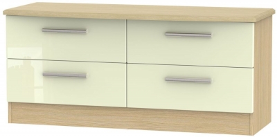 Product photograph of Knightsbridge Cream Gloss And Light Oak Bed Box from Choice Furniture Superstore