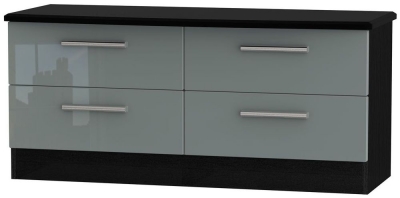 Product photograph of Knightsbridge Grey Gloss And Black Bed Box from Choice Furniture Superstore
