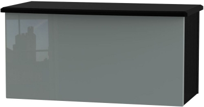 Product photograph of Knightsbridge Blanket Box - High Gloss Grey And Black from Choice Furniture Superstore