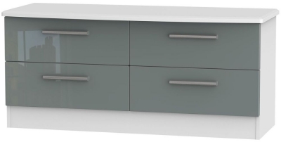 Product photograph of Knightsbridge Bed Box - High Gloss Grey And White from Choice Furniture Superstore