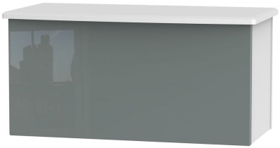 Product photograph of Knightsbridge Blanket Box - High Gloss Grey And White from Choice Furniture Superstore