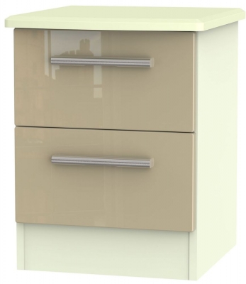 Product photograph of Knightsbridge Mushroom And Cream 2 Drawer Bedside Cabinet from Choice Furniture Superstore