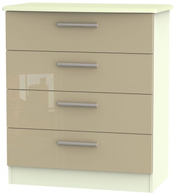 Product photograph of Knightsbridge Mushroom And Cream 4 Drawer Chest from Choice Furniture Superstore