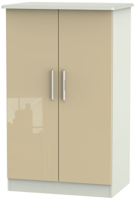 Product photograph of Knightsbridge 2 Door Midi Wardrobe - High Gloss Mushroom And Kaschmir Matt from Choice Furniture Superstore