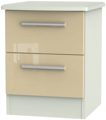 Product photograph of Knightsbridge Mushroom And Cashmere Matt 2 Drawer Bedside Cabinet from Choice Furniture Superstore