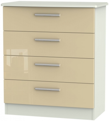 Product photograph of Knightsbridge Mushroom And Cashmere Matt 4 Drawer Chest from Choice Furniture Superstore