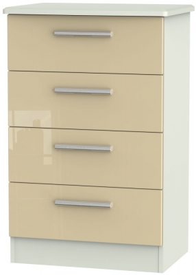 Product photograph of Knightsbridge 4 Drawer Midi Chest - High Gloss Mushroom And Kaschmir Matt from Choice Furniture Superstore